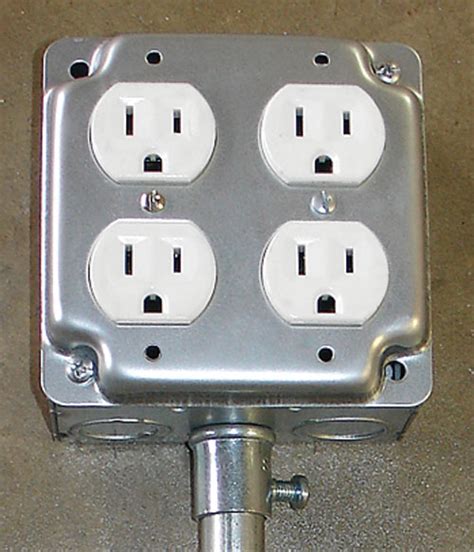 2 x 10 electric box|duplex receptacle outlet box.